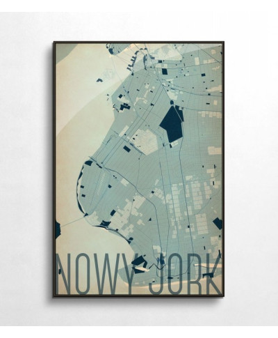 Plakat do restauracji - Nowy Jork - Artystyczna mapa - 61x91,5 cm