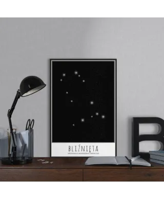 Plakat na ścianę - Bliźnięta konstelacja z opisem - 61x91,5 cm