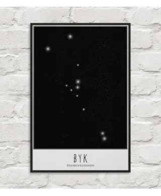 Plakat ścienny - Byk konstelacja z opisem - 61x91,5 cm