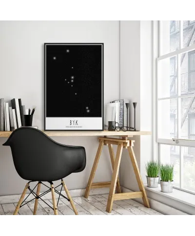 Plakat ścienny - Byk konstelacja z opisem - 61x91,5 cm