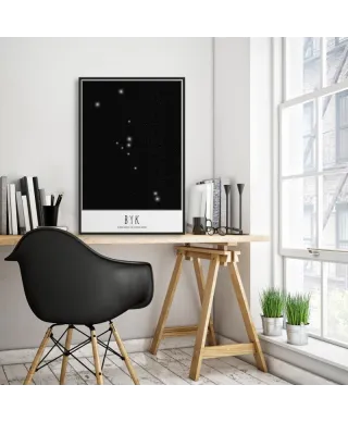 Plakat ścienny - Byk konstelacja z opisem - 61x91,5 cm