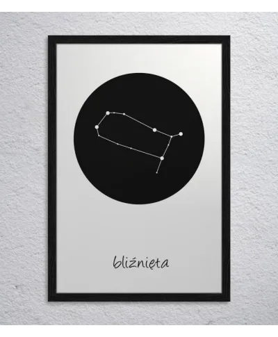 Bliźnięta konstelacja w kole - plakat