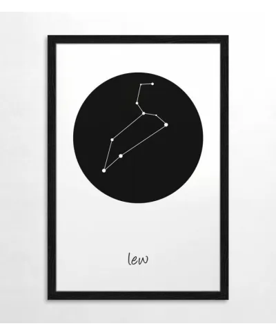 Lew konstelacja w kole - plakat