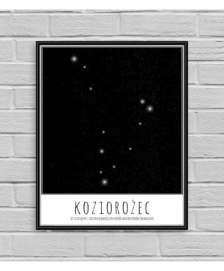 Koziorożec konstelacja gwiazd z opisem - plakat