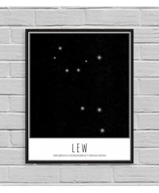 Lew konstelacja gwiazd z opisem - plakat