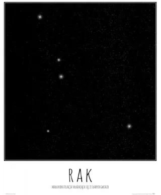 Rak konstelacja gwiazd z opisem - plakat