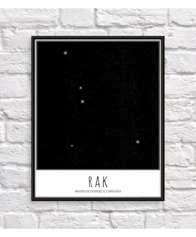 Rak konstelacja gwiazd z opisem - plakat