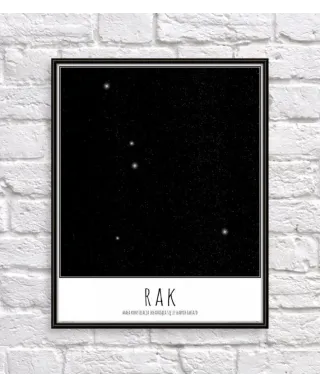 Rak konstelacja gwiazd z opisem - plakat