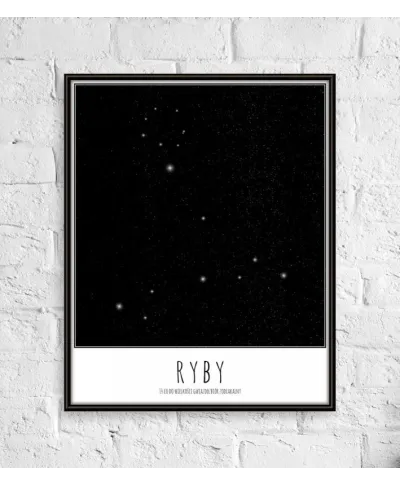 Ryby konstelacja gwiazd z opisem - plakat