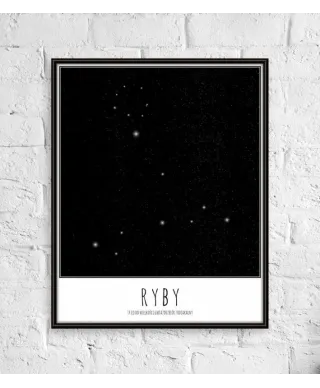 Ryby konstelacja gwiazd z opisem - plakat