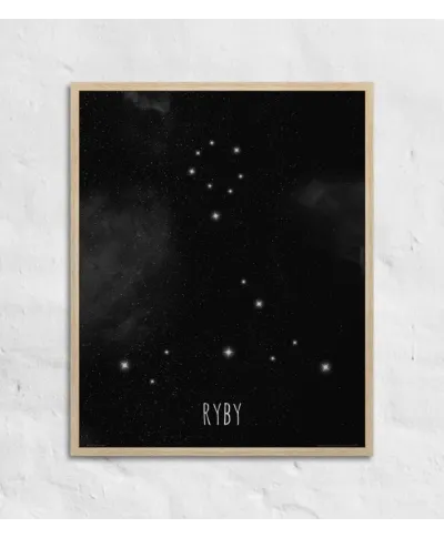 Ryby konstelacja gwiazd - plakat