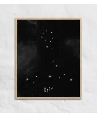 Ryby konstelacja gwiazd - plakat