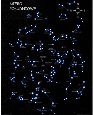 Niebo Południowe czarne - mapa