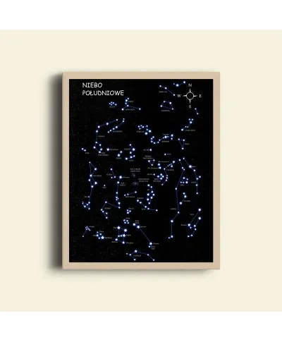 Niebo Południowe czarne - mapa