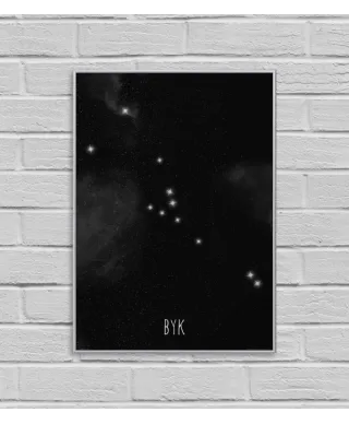 Byk konstelacja gwiazd - plakat