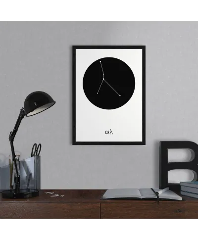 Rak konstelacja w kole - plakat