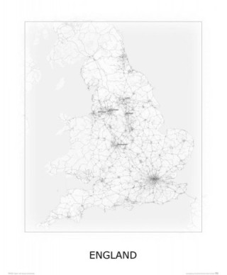 England, black&white - mapa