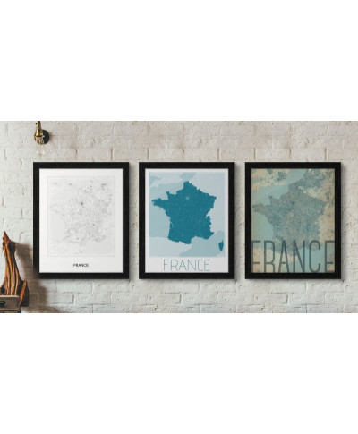 France, black&white - mapa