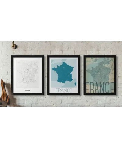 France, blue - mapa