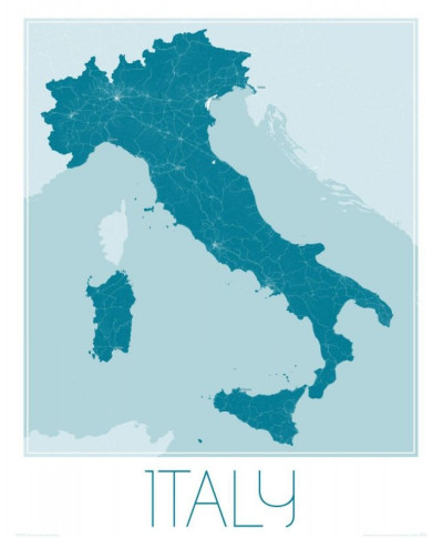 Italy, blue - mapa