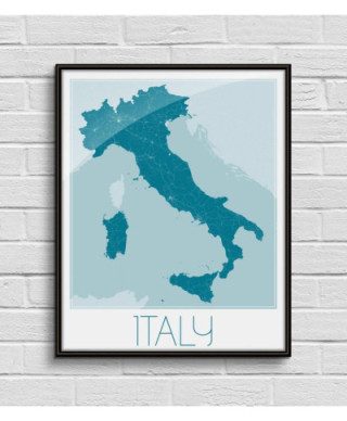 Italy, blue - mapa