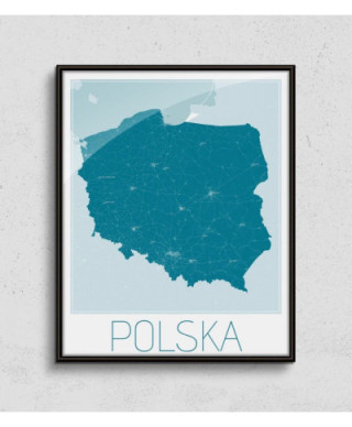 Polska, niebieska - mapa