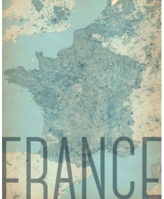 France, vintage - mapa