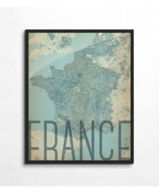 France, vintage - mapa