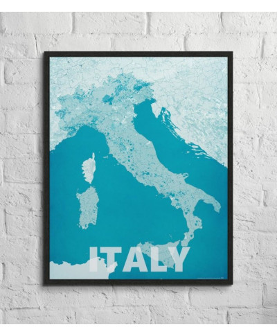 Italy, modern blue - mapa