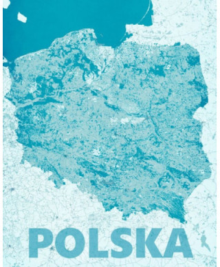 Polska, modern blue - mapa