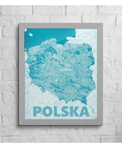 Polska, modern blue - mapa