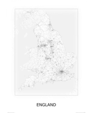 England, black&white - mapa