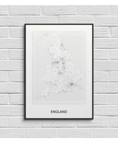 England, black&white - mapa