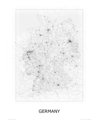 Germany, black&white - mapa