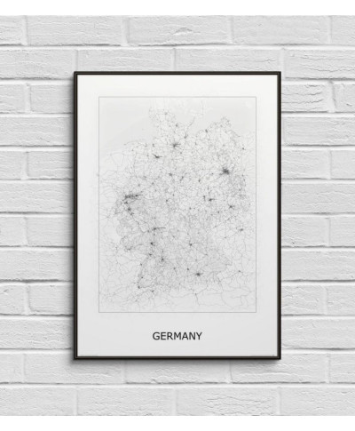 Germany, black&white - mapa