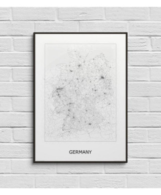 Germany, black&white - mapa