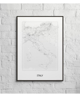 Italy, black&white - mapa