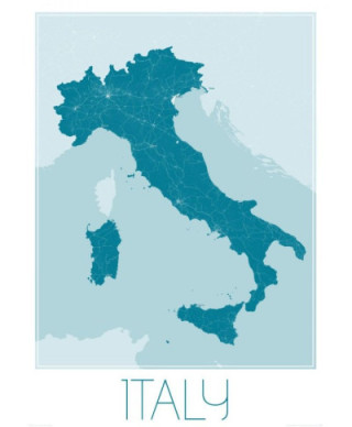 Italy, blue - mapa