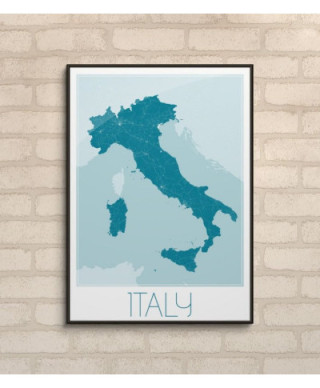 Italy, blue - mapa