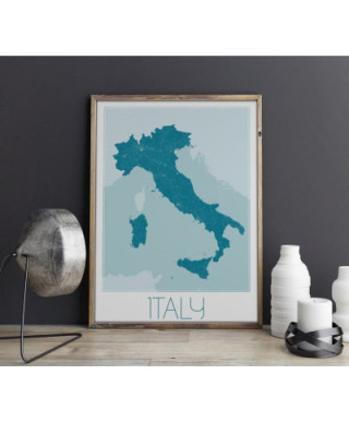 Italy, blue - mapa