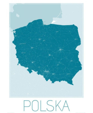 Polska, blue - mapa