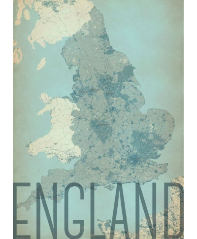 England, vintage - mapa
