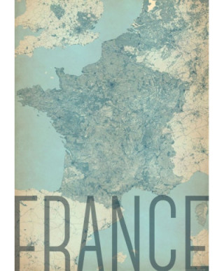 France, vintage - mapa