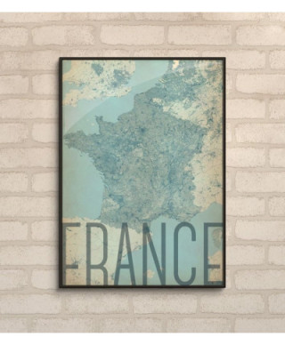 France, vintage - mapa