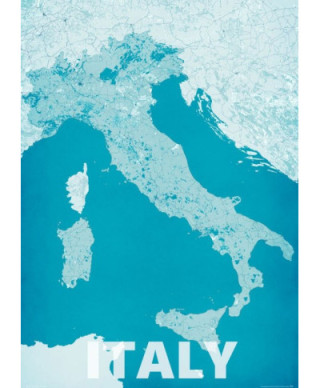 Italy, modern blue - mapa