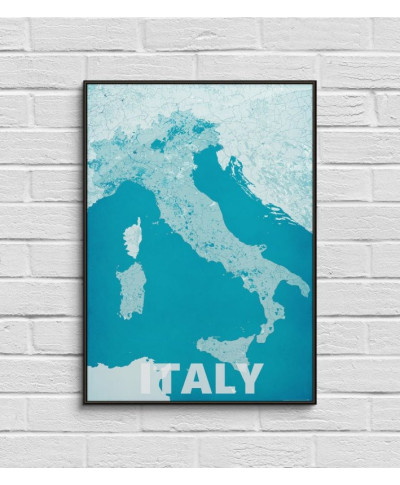 Italy, modern blue - mapa