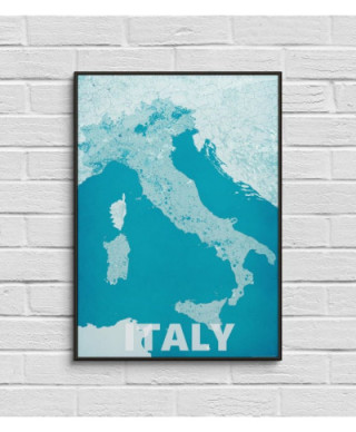 Italy, modern blue - mapa