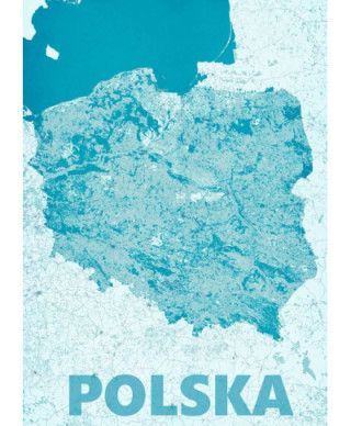 Polska, modern blue - mapa