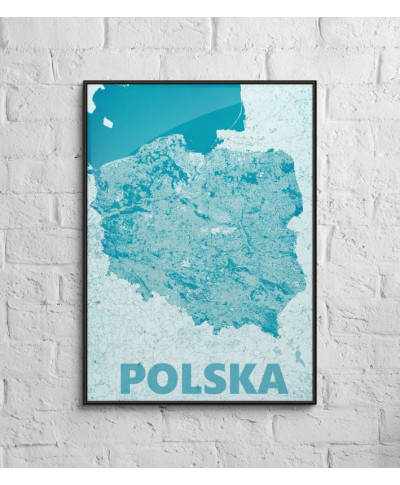 Polska, modern blue - mapa