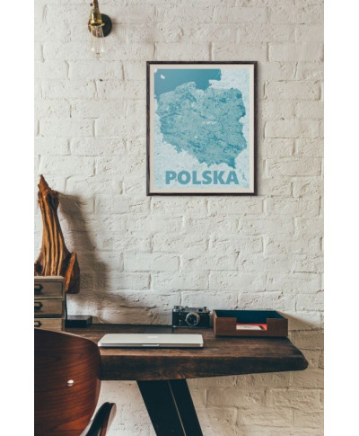 Polska, modern blue - mapa